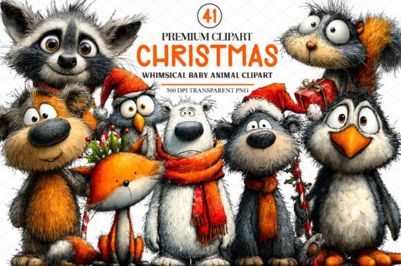 Christmas Baby Animal Clipart Illustrations Review