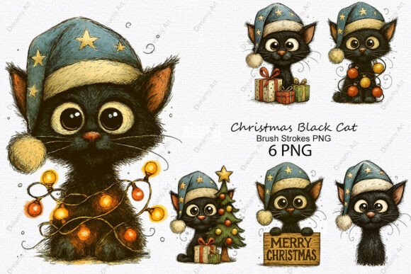 Christmas Black Cat Brush Strokes PNG: A Designer’s Review