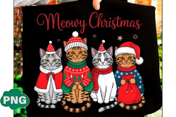 Christmas Cats Meowy Christmas Png Illustrations Review