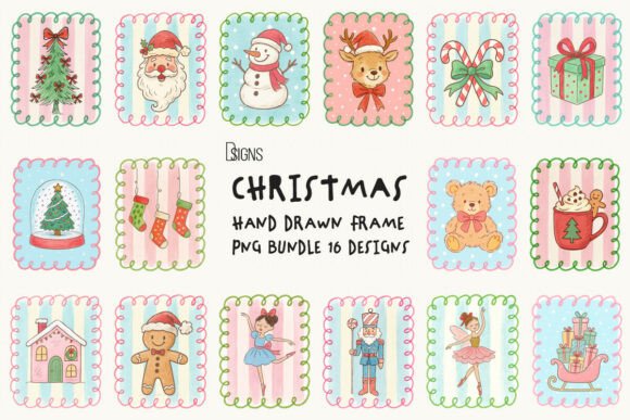 Christmas Hand Drawn Frame Bundle Png