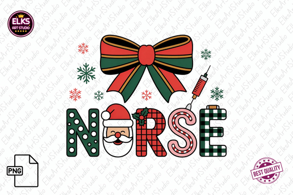 Christmas Nurse Sublimation PNG Review: Festive Illustrations for Crafters