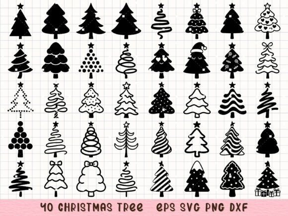 Christmas Tree Silhouette Tree Clipart for Illustrations