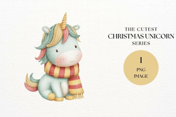 Christmas Unicorn Scarf Clipart Review