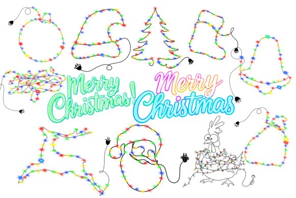 Clipart Christmas Lights Illustrations for Crafters