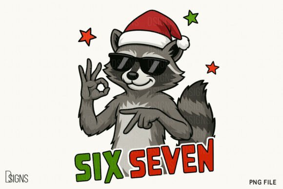 Funny Christmas Raccoon Six Seven 67 Png Illustrations Review