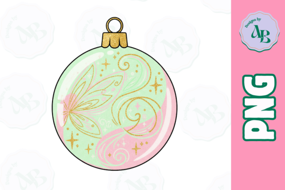 Girly Christmas Glitter Ornament PNG Review