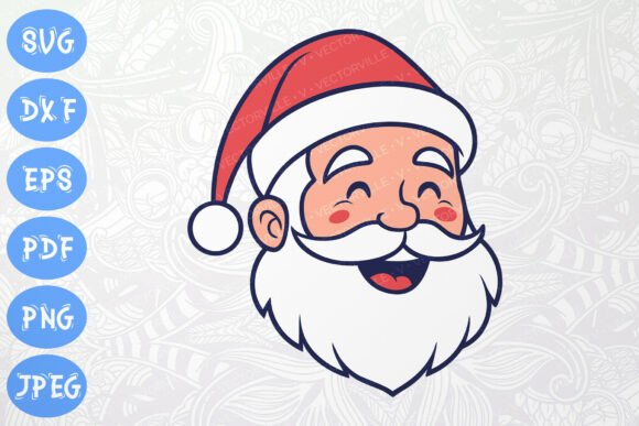 Jolly Santa Face SVG Christmas Crafts: Illustrations for Makers