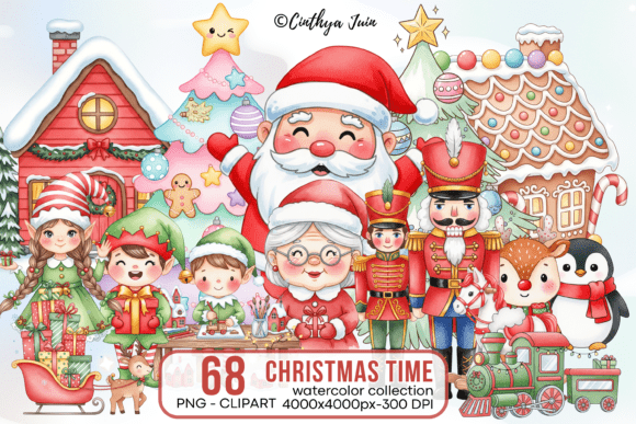 Magical Christmas Time Watercolor PNG: A Designer’s Review for Illustrations