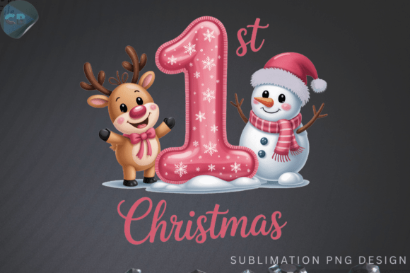 Pink Snowman Baby First Christmas PNG De Review for Illustrations