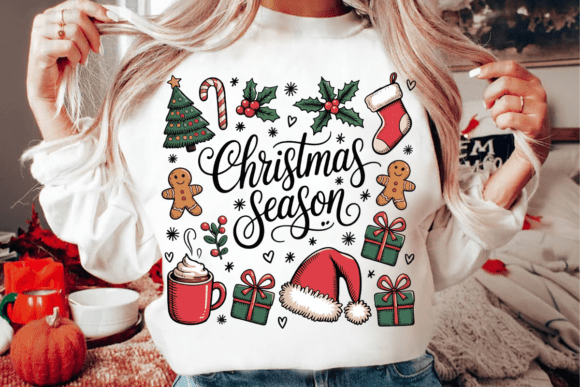 Retro Christmas Season Doodls Png Review